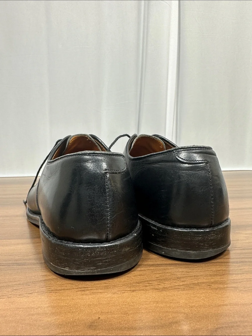 Allen Edmonds Black Leather Cap-Toe Oxfords